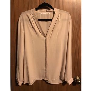 Beige button down work top-L